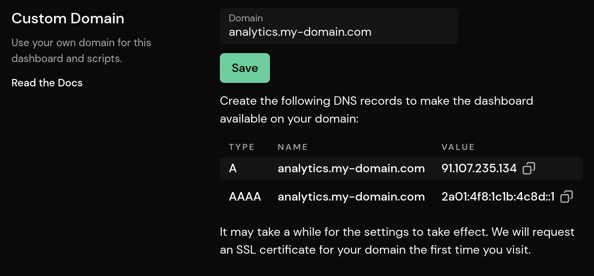 Custom Domain Configuration